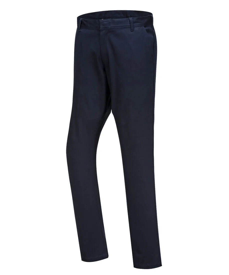 Portwest S232 Stretch Slim Chino Trousers in Navy