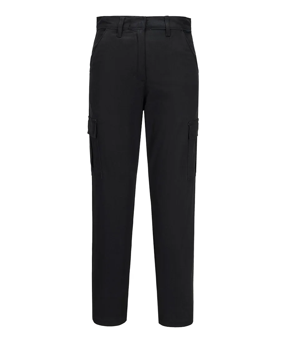 Portwest S233 Women's Stretch Cargo Trousers in Black