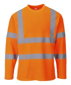 Portwest S278 Hi-Vis Cotton Comfort T-Shirt Long Sleeve in Orange
