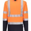 Portwest S280 Hi-Vis Cotton Comfort Contrast T-Shirt Long Sleeve in Orange/Navy