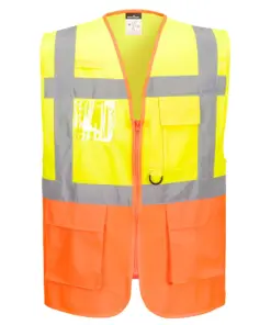 Portwest S376 Prague Hi-Vis Executive Vest in Yellow/Orange