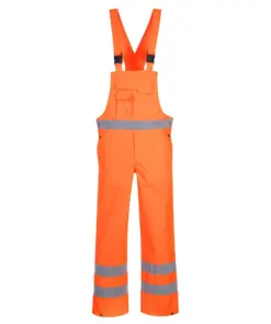 Portwest S388 Hi-Vis Breathable Rain Bib and Brace in Orange