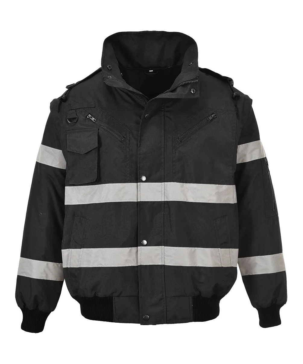 Portwest S435 Iona 4-in-1 Bomber Jacket in Black