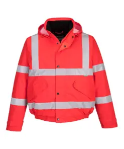 Portwest S463 Hi-Vis Winter Bomber Jacket in Red