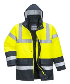 Portwest S466 Hi-Vis Contrast Winter Traffic Jacket in Yellow