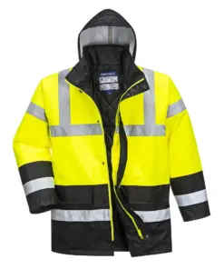 Portwest S466 Hi-Vis Contrast Winter Traffic Jacket in Yellow/Black