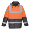 Portwest S467 Hi-Vis Contrast Winter Traffic Jacket in Orange