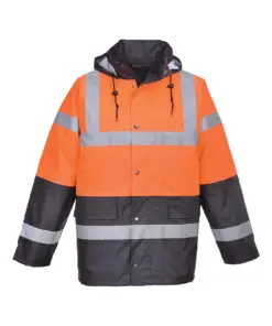 Portwest S467 Hi-Vis Contrast Winter Traffic Jacket in Orange