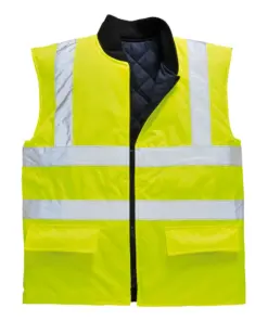 Portwest S469 Hi-Vis Reversible Bodywarmer in Yellow