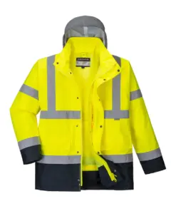 Portwest S471 Hi-Vis 4-in-1 Contrast Traffic Jacket in Yellow/Navy