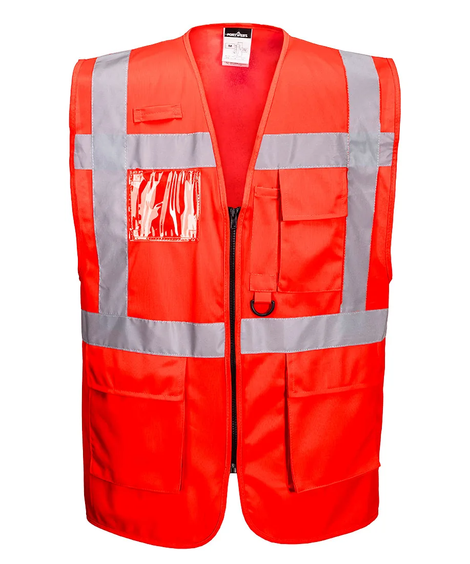 Portwest S476 Berlin Hi-Vis Executive Vest in Red