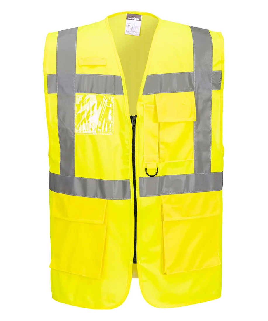 Portwest S476 Berlin Hi-Vis Executive Vest in Yellow