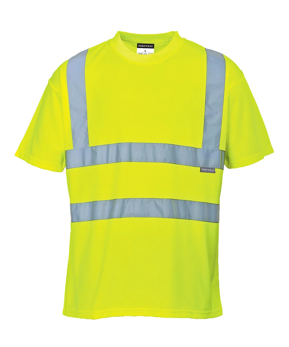 Portwest S478 Hi-Vis T-Shirt Short Sleeve in Yellow