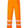 Portwest S480 Hi-Vis Rain Traffic Trousers in Orange