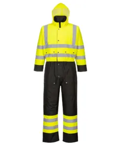 Portwest S485 Hi-Vis Contrast Winter Coverall in Yellow/Black