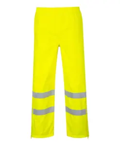 Portwest S487 Hi-Vis Breathable Rain Trousers in Yellow
