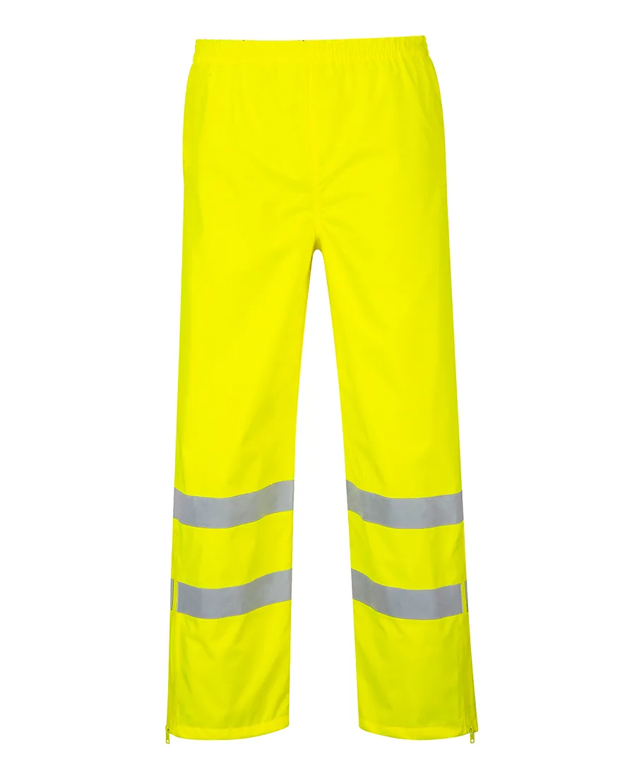 Portwest S487 Hi-Vis Breathable Rain Trousers in Yellow
