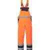 Portwest S489 Hi-Vis Contrast Winter Bib and Brace in Orange