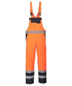 Portwest S489 Hi-Vis Contrast Winter Bib and Brace in Orange