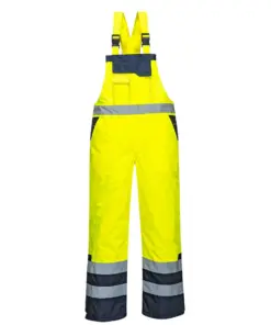 Portwest S489 Hi-Vis Contrast Winter Bib and Brace in Yellow