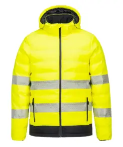 Portwest S548 Hi-Vis Ultrasonic Heated Tunnel Jacket in Yellow/Black