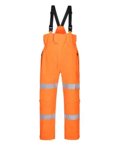 Portwest S594 Hi-Vis Extreme Rain Bib and Brace in Orange