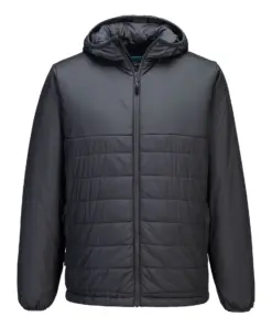 Portwest S608 Professional Hooded Insulated Baffle Jacket in Metal Grey