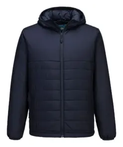 Portwest S608 Professional Hooded Insulated Baffle Jacket in Navy