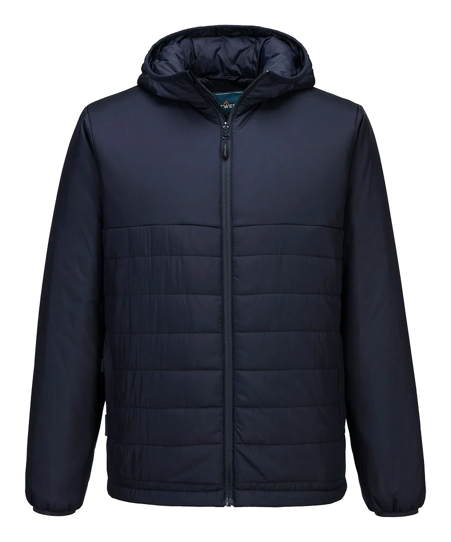 Portwest S608 Professional Hooded Insulated Baffle Jacket in Navy