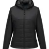 Portwest S613 Professional Women's Hooded Insulated Baffle Jacket in Black