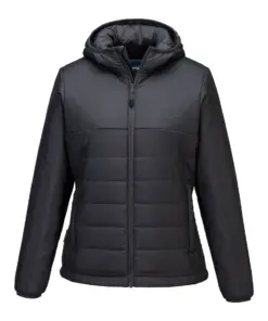 Portwest S613 Professional Women's Hooded Insulated Baffle Jacket in Metal Grey