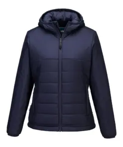 Portwest S613 Professional Women's Hooded Insulated Baffle Jacket in Navy