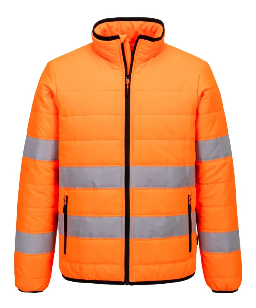 Portwest S617 Hi-Vis Baffle Jacket in Orange/Black