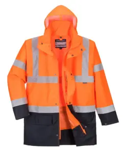 Portwest S766 Hi-Vis 5-in-1 Contrast Essential Jacket in Orange/Navy