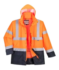 Portwest S768 Hi-Vis 5-in-1 Contrast Executive Jacket in Orange/Navy