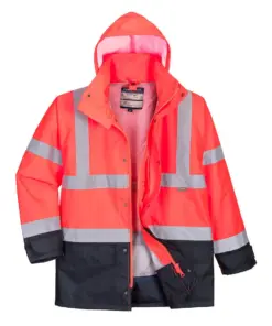 Portwest S768 Hi-Vis 5-in-1 Contrast Executive Jacket in Red/Navy