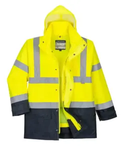 Portwest S768 Hi-Vis 5-in-1 Contrast Executive Jacket in Yellow/Navy
