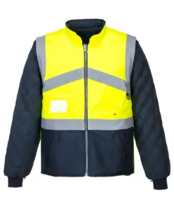 Portwest S769 Hi-Vis Breathable 2-in-1 Contrast Reversible Jacket in Yellow/Navy