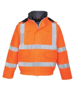 Portwest S773 Bizflame Rain Hi-Vis FR Winter Bomber Jacket in Orange