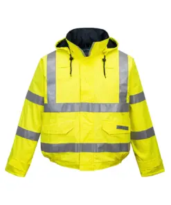 Portwest S773 Bizflame Rain Hi-Vis FR Winter Bomber Jacket in Yellow