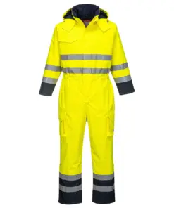 Portwest S775 Bizflame Rain Hi-Vis Constrast FR Winter Coverall in Yellow/Navy
