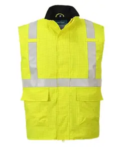 Portwest S776 Bizflame Rain Hi-Vis FR Bodywarmer in Yellow