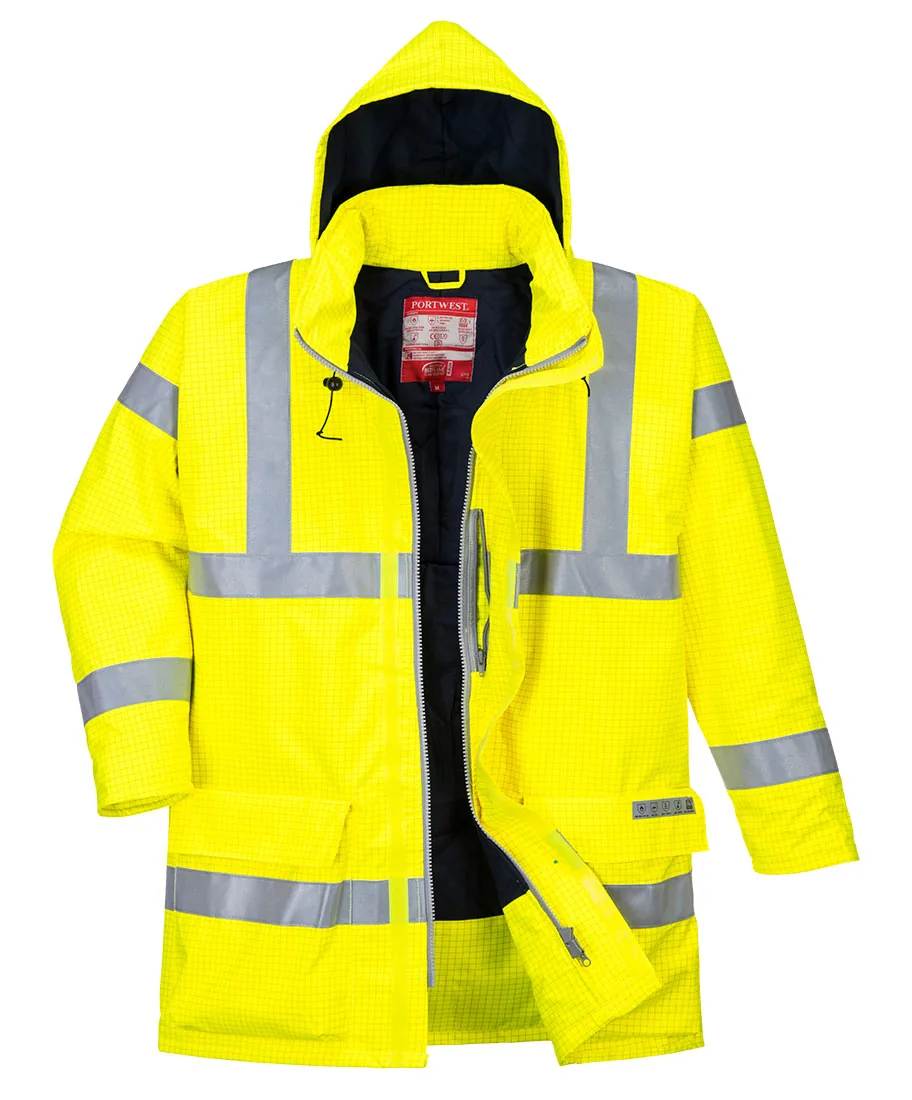 Portwest S778 Bizflame Rain Hi-Vis FR Winter Jacket in Yellow
