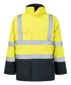 Portwest S779 Bizflame Rain Hi-Vis Constrast FR Jacket in Yellow/Navy