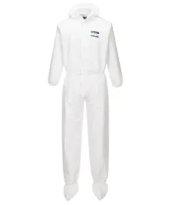 Portwest ST41 BizTex Microporous Coverall with Boot Covers Type 5/6 in White