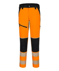 Portwest T140 PW3 Hi-Vis Stretch Trouser in Orange/Black