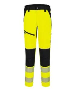 Portwest T140 PW3 Hi-Vis Stretch Trouser in Yellow/Black