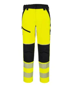 Portwest T141 PW3 Hi-Vis Women's Stretch Trouser in Yellow/Black