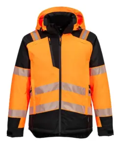 Portwest T160 PW3 Hi-Vis Winter Jacket in Orange/Black