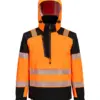 Portwest T161 PW3 Hi-Vis Overhead Rain Jacket (3L) in Orange/Black